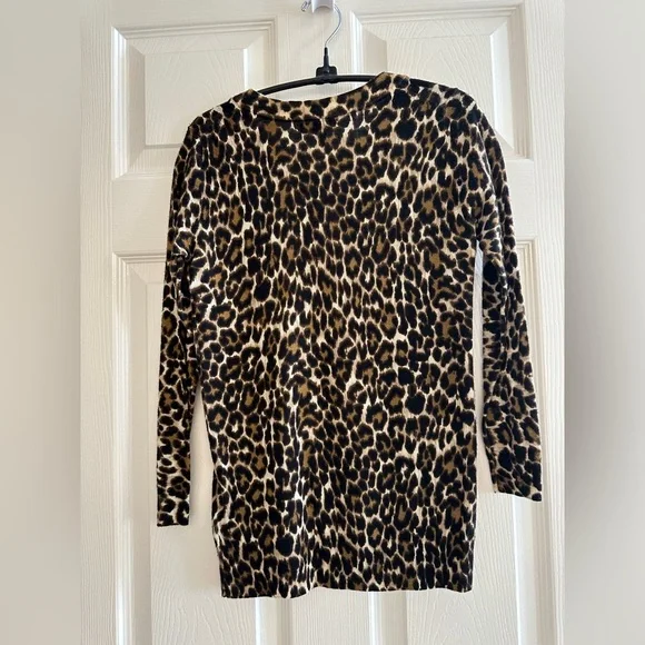 J.Crew Leopard Print Crewneck Wool Sweater – Size XXS - Picture 3 of 5